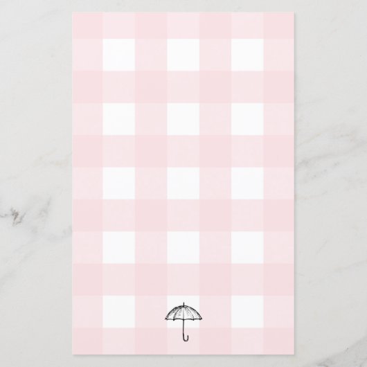 Umbrella Pink Gingham Baby Predictions Game (Rückseite)