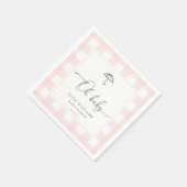 Umbrella Pink Gingham Oh Baby Paper Napkin Serviette (Ecke)