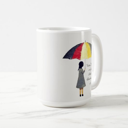 Umbrella Rainy Days Typografie Kaffeetasse (VorderseiteRechts)