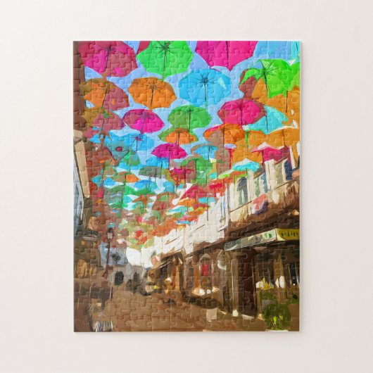 Umbrella Sky - Agueda-Portugal Jigsaw Puzzle (Vertikal)