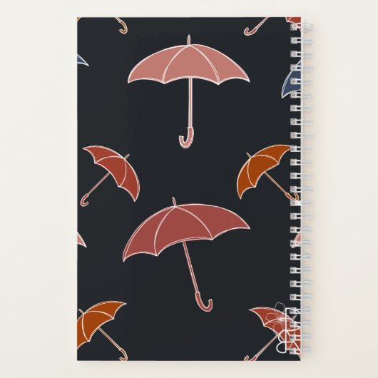 Umbrella Spiralnotebook | niedliches Herbstnoteboo Notizblock (Rückseite)