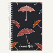 Umbrella Spiralnotebook | niedliches Herbstnoteboo Notizblock (Vorderseite)