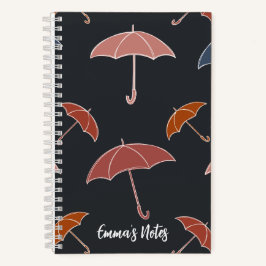 Umbrella Spiralnotebook | niedliches Herbstnoteboo Notizblock