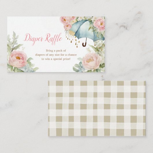 Umbrella Spring Diaper Beilage Karte (Vorne/Hinten)