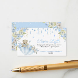 Umbrella Sprinkle Baby Teddy Bear Diaper Raffel Begleitkarte