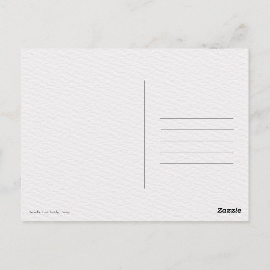 Umbrella Street Antalya Türkei Fotografie Postkarte (Rückseite)