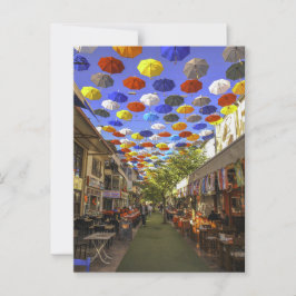 Umbrella Street Antalya Türkei Fotografie Postkarte