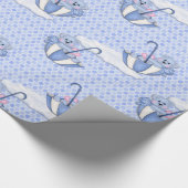Umbrella Teddy Blue Geschenkpapier (Ecke)