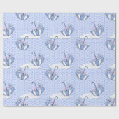 Umbrella Teddy Blue Geschenkpapier (Flach)