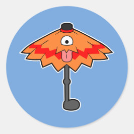 Umbrella Yokai - Japanisches Monster Kasa-obake Runder Aufkleber