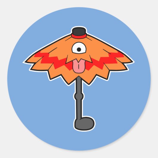 Umbrella Yokai - Japanisches Monster Kasa-obake Runder Aufkleber (Vorderseite)