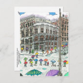 Umbrellas am Pioneer-Platz Postkarte (Vorne/Hinten)
