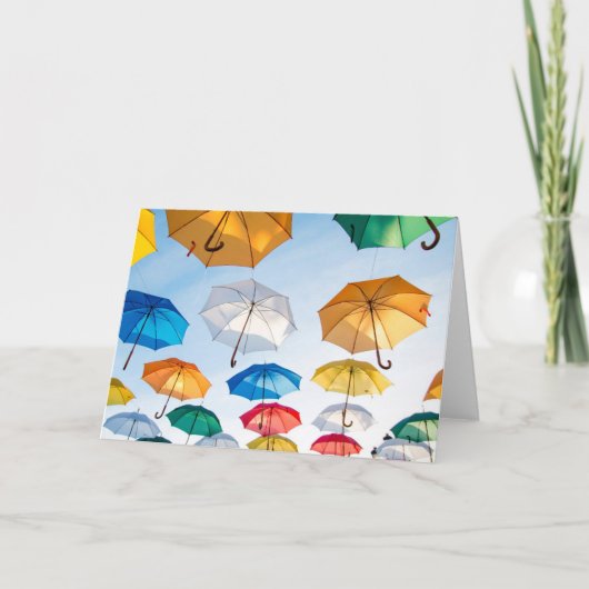 Umbrellas in der Sky Grußkarte Karte (Vorderseite)