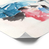 Umbrellas Original Watercolor Poster (Ecke)