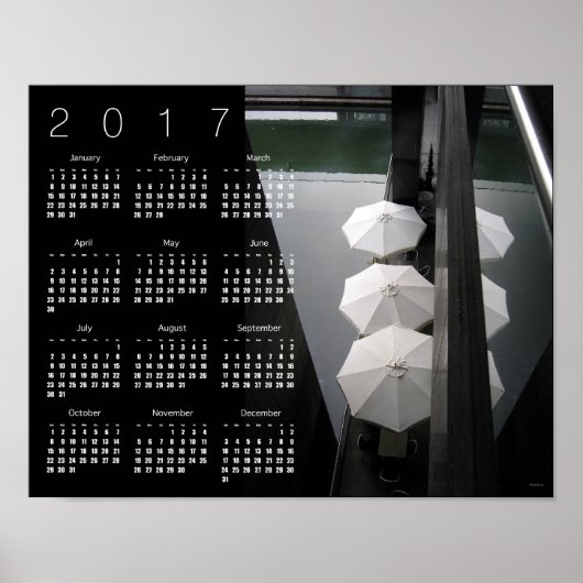 Umbrellas Paris Calendar Poster 2017 (Vorne)
