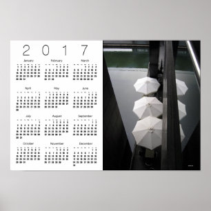 Umbrellas Paris Weißkalender Poster 2017