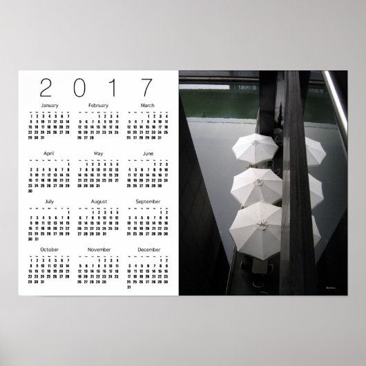 Umbrellas Paris Weißkalender Poster 2017 (Vorne)