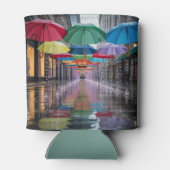 Umbrellas Rain Street Can Sleeve Dosenkühler (Rückseite)