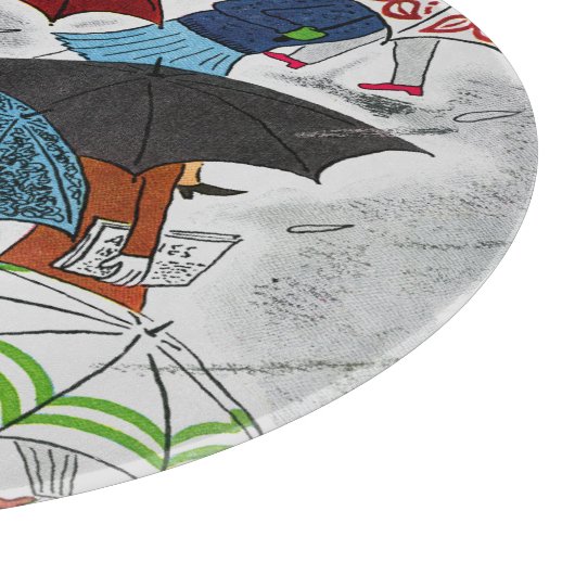 Umbrellas Schneidebrett (Ecke)