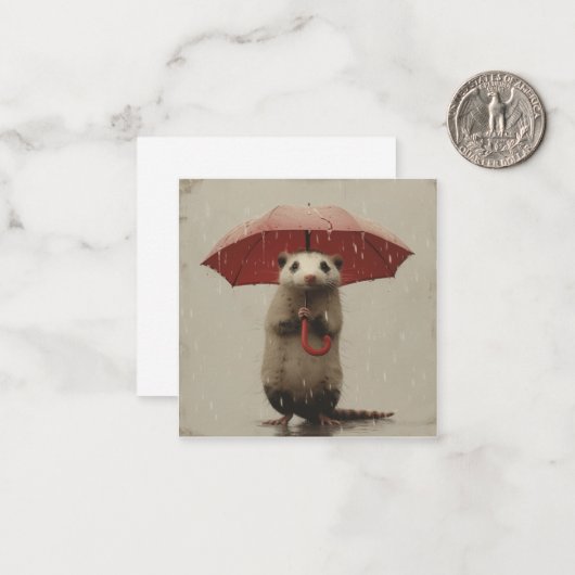Umbrellas & Unfoldings: Opossummen entdecken Mitteilungskarte (Vorderseite/Rückseite Beispiel)