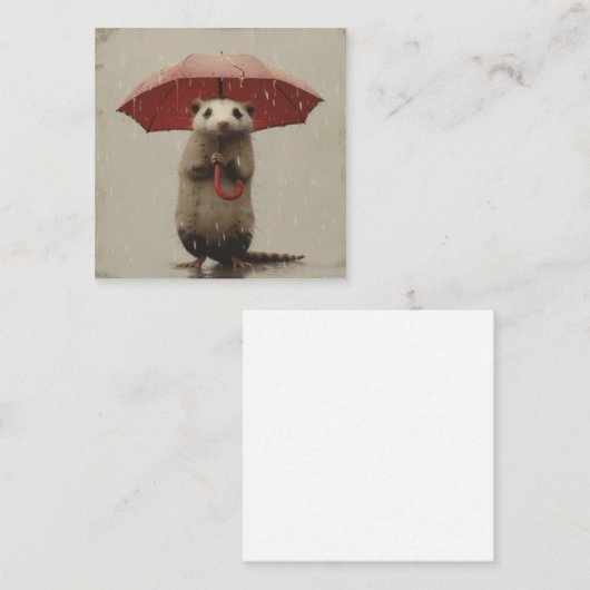 Umbrellas & Unfoldings: Opossummen entdecken Mitteilungskarte (Vorne/Hinten)