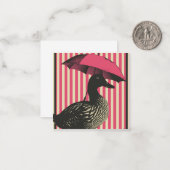 Umbrellas Up & Rainbows erwarten: Ente Mitteilungskarte (Vorderseite/Rückseite Beispiel)