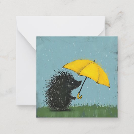 Umbrellas Up & Write On: Playful Porcupines Mitteilungskarte (Vorderseite)