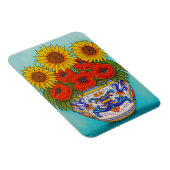 Umbria Bouquet Poppy Sonnenblume Magnet (Rechte Seite)