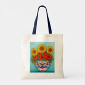 Umbria Bouquet Poppy Sonnenblume Tote Bag Tragetasche (Rückseite)
