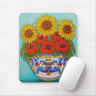 Umbria Bouquet Poppy Sonnenblumenmouse-Polster Mousepad