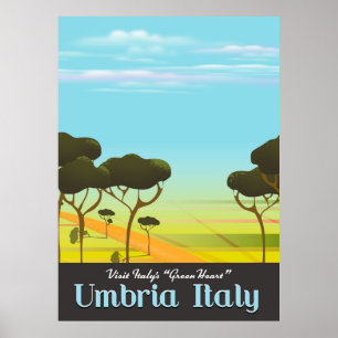 Umbrien Italien Reiseplakat Poster