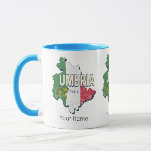 Umbrien Italien Retro Region Karte Vintag Souvenir Tasse