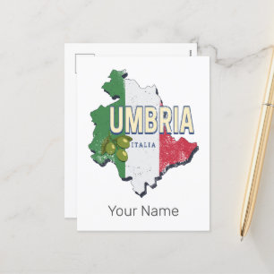 Umbrien Italien Retro-Regionskarte Vintage-Souveni Feiertagspostkarte