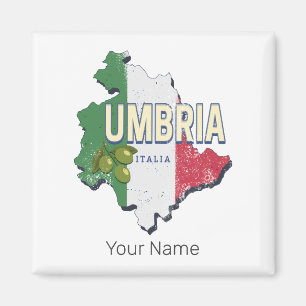 Umbrien Italien Retro-Regionskarte Vintage-Souveni Magnet
