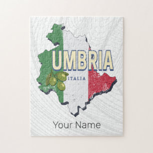 Umbrien Italien Retro-Regionskarte Vintage-Souveni Puzzle