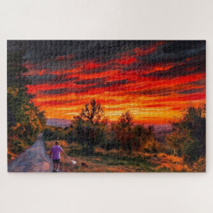 Umbrischer Sonnenuntergangsspaziergang: Galerie-Ed Puzzle