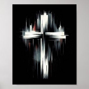 Umbwerende Straßengrafikkunst Christliches Kreuz J Poster