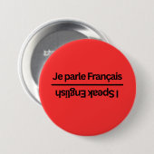 Umdrehbare zweisprachige französisch-englische "Ic Button (Vorne & Hinten)
