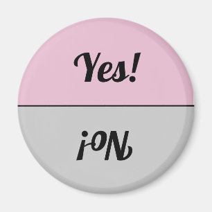 Umdrehbarer Ja & Nein Rosa Grau Geschirrspülmagnet Magnet