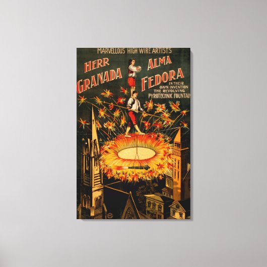 Umdrehung der Pyrotechnik Leinwanddruck (Vorderseite)