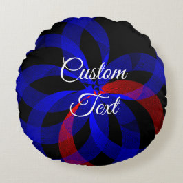 Umdrehung des geometrischen Runden Kissens mit rot Rundes Kissen