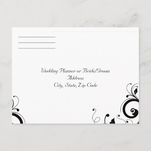 Umdrehung Schwarz/Gelb Einladungspostkarte (Rückseite)