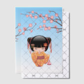 Ume Kokeshi Doll Japanisch Geisha Blue Insert Pergament Einladungen (Versetzt (Einladung))