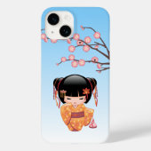 Ume Kokeshi Doll - Japanisch Geisha Girl Blue Case-Mate iPhone Hülle (Rückseite)