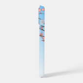 Ume Kokeshi Doll - Japanisch Geisha Girl Blue iPhone 15 Hülle (Linke Seite)