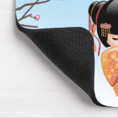 Ume Kokeshi Doll - Japanisch Geisha Girl Blue Mousepad (Ecke)
