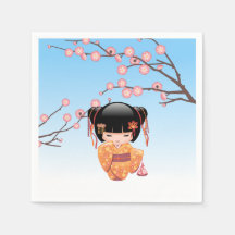 Ume Kokeshi Doll - Japanisch Geisha Girl Blue