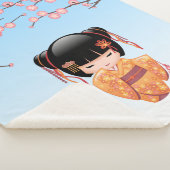 Ume Kokeshi Doll - Japanisch Geisha Girl Blue Sherpadecke (3/4)