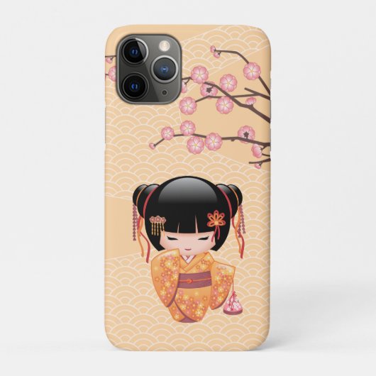 Ume Kokeshi Doll - Japanisch Peach Geisha Girl Case-Mate iPhone Hülle (Rückseite)