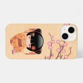 Ume Kokeshi Doll - Japanisch Peach Geisha Girl iPhone Hülle (Rückseite (Horizontal))